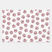 Doodle Paws, Dog Paws, Burgund Paws Geschenkpapier Set (Vorderseite)