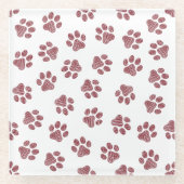 Doodle Paws, Dog Paws, Burgund Paws Glasuntersetzer (Vorderseite)