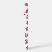 Doodle Paws, Dog Paws, Burgund Paws iPhone Hülle (Linke Seite)