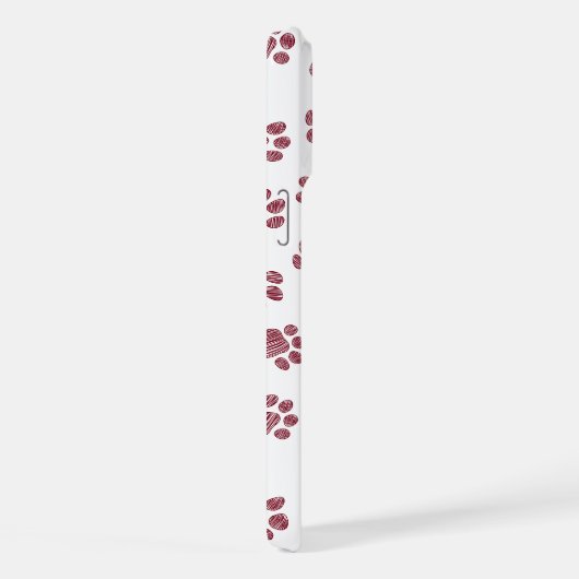Doodle Paws, Dog Paws, Burgund Paws iPhone Hülle (Rechte Seite)