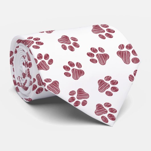 Doodle Paws, Dog Paws, Burgund Paws Krawatte (Gerollt)