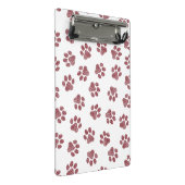 Doodle Paws, Dog Paws, Burgund Paws Mini Klemmbrett (Schrägansicht)