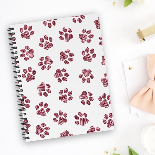 Doodle Paws, Dog Paws, Burgund Paws Notizblock