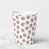 Doodle Paws, Dog Paws, Burgund Paws Pappbecher (Rückseite)