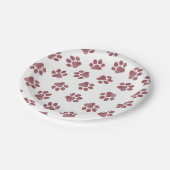 Doodle Paws, Dog Paws, Burgund Paws Pappteller (Schrägansicht)