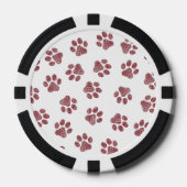 Doodle Paws, Dog Paws, Burgund Paws Pokerchips (Vorderseite)