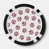 Doodle Paws, Dog Paws, Burgund Paws Pokerchips (Rückseite)