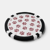 Doodle Paws, Dog Paws, Burgund Paws Pokerchips (Einzeln)