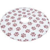 Doodle Paws, Dog Paws, Burgund Paws Polyester Weihnachtsbaumdecke (Schrägansicht)