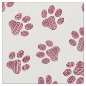 Doodle Paws, Dog Paws, Burgund Paws Stoff (Nahaufnahme)