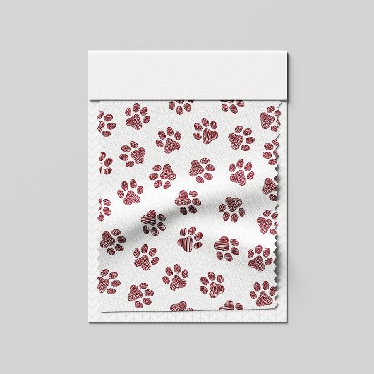 Doodle Paws, Dog Paws, Burgund Paws Stoff
