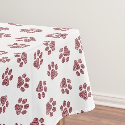 Doodle Paws, Dog Paws, Burgund Paws Tischdecke (Beispiel)