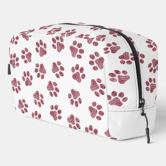 Doodle Paws, Dog Paws, Burgund Paws Waschbeutel (Rechte Ecke)