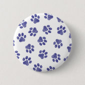 Doodle Paws, Hundepaws, blaue Paws, undurchsichtig Button (Vorderseite)