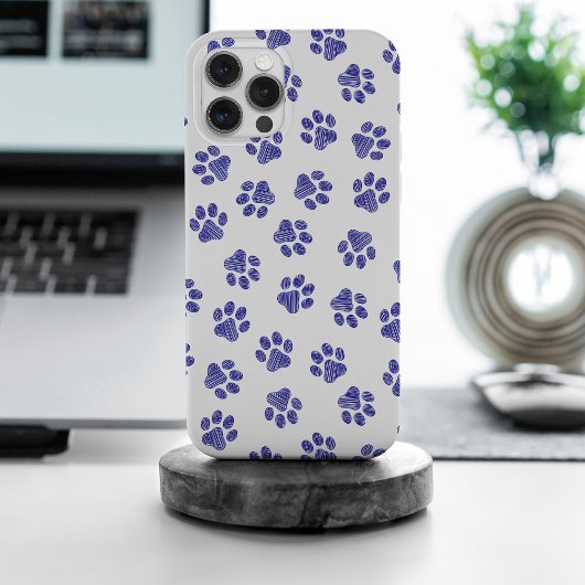 Doodle Paws, Hundepaws, blaue Paws, undurchsichtig Case-Mate iPhone Hülle