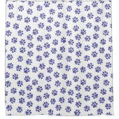 Doodle Paws, Hundepaws, blaue Paws, undurchsichtig Duschvorhang (Vorderseite)