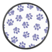 Doodle Paws, Hundepaws, blaue Paws, undurchsichtig Eishockey Puck (Vorderseite)