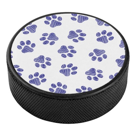 Doodle Paws, Hundepaws, blaue Paws, undurchsichtig Eishockey Puck (3/4)