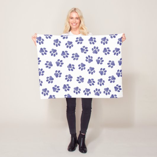 Doodle Paws, Hundepaws, blaue Paws, undurchsichtig Fleecedecke (Beispiel)