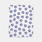 Doodle Paws, Hundepaws, blaue Paws, undurchsichtig Fleecedecke (Vorderseite)