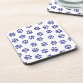 Doodle Paws, Hundepaws, blaue Paws, undurchsichtig Getränkeuntersetzer (Linke Seite)