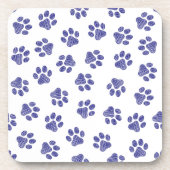Doodle Paws, Hundepaws, blaue Paws, undurchsichtig Getränkeuntersetzer (Vorderseite)