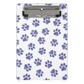 Doodle Paws, Hundepaws, blaue Paws, undurchsichtig Mini Klemmbrett (Vorderseite)