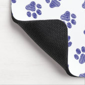 Doodle Paws, Hundepaws, blaue Paws, undurchsichtig Mousepad (Ecke)