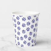 Doodle Paws, Hundepaws, blaue Paws, undurchsichtig Pappbecher (Rückseite)