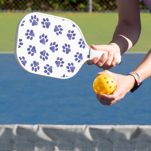 Doodle Paws, Hundepaws, blaue Paws, undurchsichtig Pickleball Schläger (InSitu)