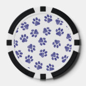 Doodle Paws, Hundepaws, blaue Paws, undurchsichtig Pokerchips (Vorderseite)