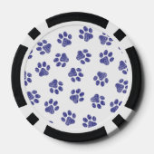 Doodle Paws, Hundepaws, blaue Paws, undurchsichtig Pokerchips (Rückseite)
