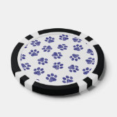 Doodle Paws, Hundepaws, blaue Paws, undurchsichtig Pokerchips (Einzeln)