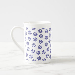 Doodle Paws, Hundepaws, blaue Paws, undurchsichtig Porzellantasse