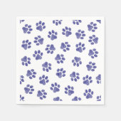 Doodle Paws, Hundepaws, blaue Paws, undurchsichtig Serviette (Vorderseite)