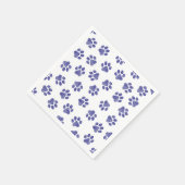 Doodle Paws, Hundepaws, blaue Paws, undurchsichtig Serviette (Ecke)