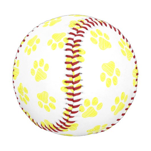 Doodle Paws, Hundepaws, gelbe Paare Baseball (Schrägansicht)