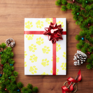 Doodle Paws, Hundepaws, gelbe Paare Geschenkpapier