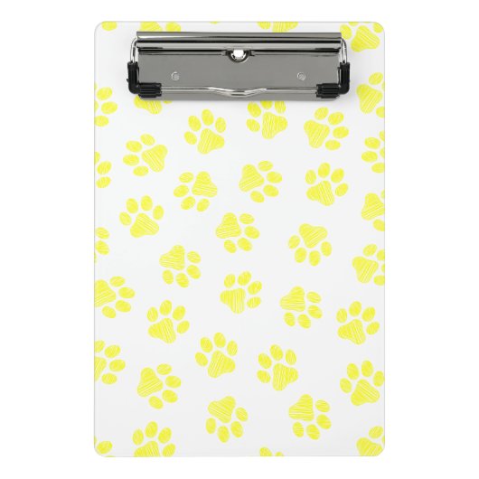 Doodle Paws, Hundepaws, gelbe Paare Mini Klemmbrett (Vorderseite)