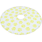 Doodle Paws, Hundepaws, gelbe Paare Polyester Weihnachtsbaumdecke (Schrägansicht)