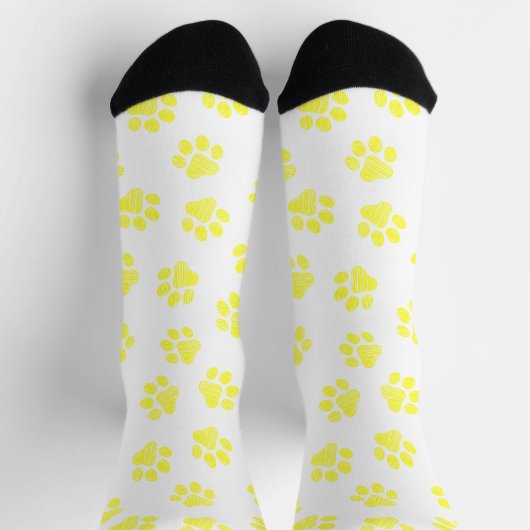 Doodle Paws, Hundepaws, gelbe Paare Socken (Oben)