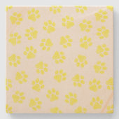Doodle Paws, Hundepaws, gelbe Paare Steinuntersetzer (Vorderseite)