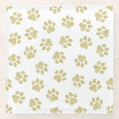 Doodle Paws, Hundepaws, Goldpaare Glasuntersetzer (Vorderseite)