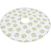 Doodle Paws, Hundepaws, Goldpaare Polyester Weihnachtsbaumdecke (Schrägansicht)
