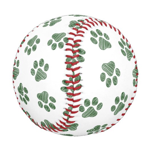 Doodle Paws, Hundepaws, grüne Paws Baseball (Schrägansicht)