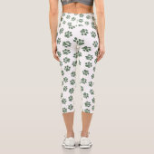 Doodle Paws, Hundepaws, grüne Paws Capri Leggings (Rückseite)