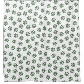 Doodle Paws, Hundepaws, grüne Paws Duschvorhang (Vorderseite)