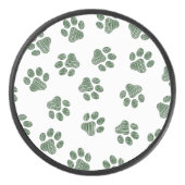 Doodle Paws, Hundepaws, grüne Paws Eishockey Puck (Vorderseite)
