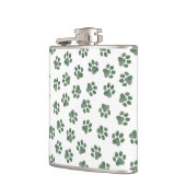 Doodle Paws, Hundepaws, grüne Paws Flachmann (Links)