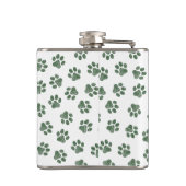 Doodle Paws, Hundepaws, grüne Paws Flachmann (Rückseite)